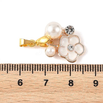 Alloy Rhinestone & ABS Plastic Pearl Enamel Pendants PALLOY-JF05927-1