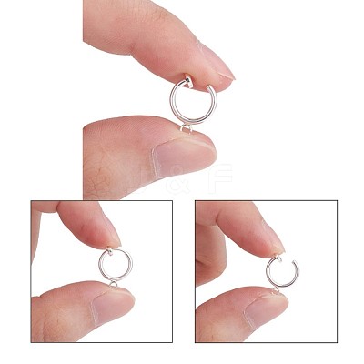 Brass Clip-on Hoop Earring Findings X-KK-P102-01S-1