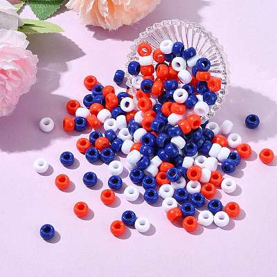 600Pcs 3 Colors Opaque Plastic Beads KY-FS0001-39-1