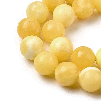Natural Yellow Jade Beadd Strands G-A274-A01-12mm-1