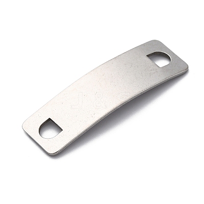 201 Stainless Steel Curved Rectangle Connector Charms STAS-S171-06P-1