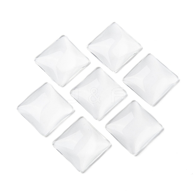 Transparent Glass Square Cabochons X-GGLA-A001-25mm-1
