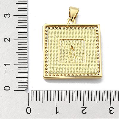 Brass Micro Pave Clear Cubic Zirconia Pendants KK-A221-26G-02-1