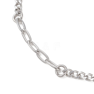 304 Stainless Steel Twisted Curb & Cable Chain Bracelets for Women BJEW-JB13119-1