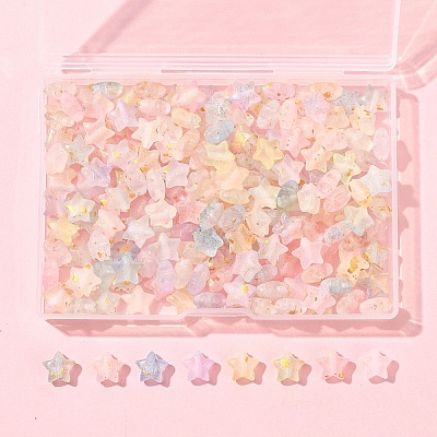 200Pcs Gradient Color Transparent Acrylic Beads MACR-FS0002-03-1