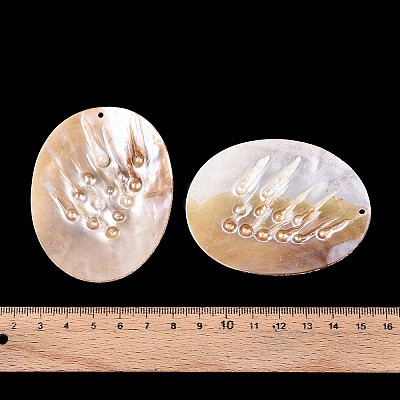 Natural Freshwater Pearl and Freshwater Shell Big Pendants SHEL-T020-52-1