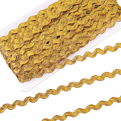 Sparkle Wave Pattern Metallic Polyester Ribbon OCOR-WH0047-15B-1