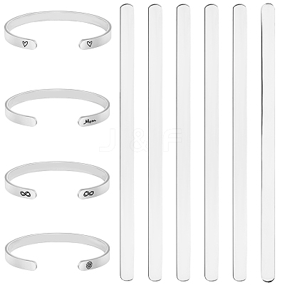 304 Stainless Steel Bangle Blank Strips MAK-WH0016-02B-P-1