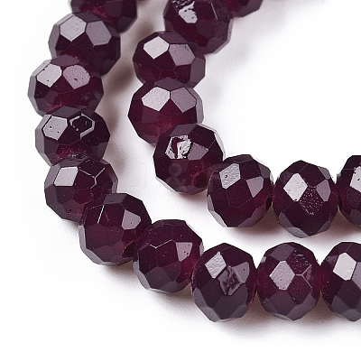 Baking Paint Imitation Jade Glass Bead Strands DGLA-A034-J4MM-A02-1