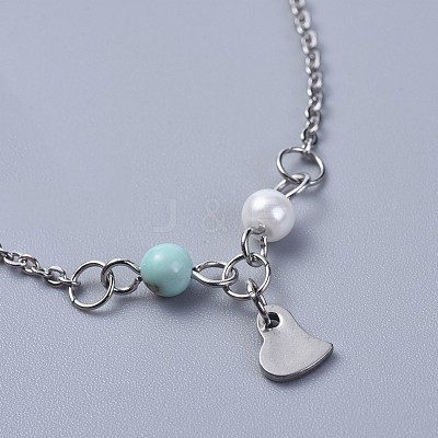 304 Stainless Steel Charm Anklets AJEW-AN00265-04-1