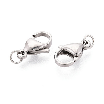 304 Stainless Steel Lobster Claw Clasps STAS-B166-01P-01-1