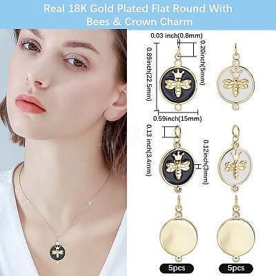 10Pcs 2 Colors Eco-Friendly Brass Micro Pave Cubic Zirconia Pendants KK-BBC0020-69-1