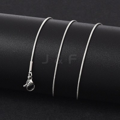 Non-Tarnish Classic Plain 304 Stainless Steel Mens Womens Snake Chain Necklaces X-STAS-M174-018P-B-1