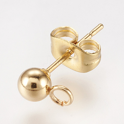 304 Stainless Steel Stud Earring Findings X-STAS-P148-07G-1