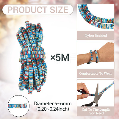 5M Ethnic Style Nylon Braided Round Cords OCOR-TA0003-21B-1