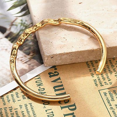 Brass Cuff Bangles for Women BJEW-F482-11G-1