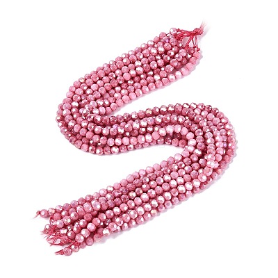Anti-Tarnish Electroplate Glass Beads Strands EGLA-ZX010-6mm-03-1