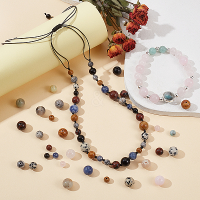 240Pcs 24 Styles Natural & Synthetic Mixed Gemstone Beads G-NB0004-79-1