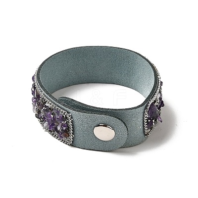 Faux Suede Snap Cord Bracelet BJEW-F428-10-1