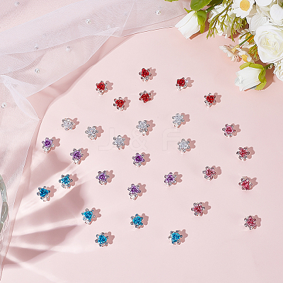 40Pcs 5 Colors Iron Rhinestone Hair Fastener for Girls Hairstyling MRMJ-ME0001-01-1