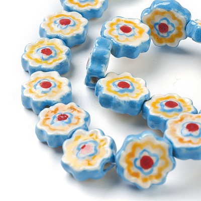 Handmade Porcelain Flower Beads PORC-J008-04A-1