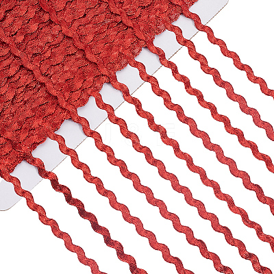 3 Rolls Polyester Wavy Fringe Trim Ribbon OCOR-GF0004-46D-1