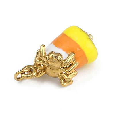 Halloween Theme 304 Stainless Steel Enamel Pendants LS-STAS-L296-01G-1