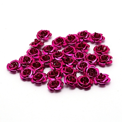 Aluminum Flower Beads FALUM-WH0001-01C-1