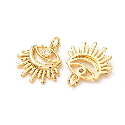 Brass Micro Pave Clear Cubic Zirconia Pendants KK-A304-30A-G-1