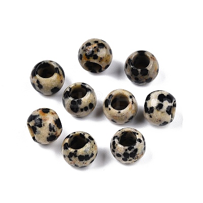 Natural Dalmatian Jasper European Beads G-T092-10mm-28-1