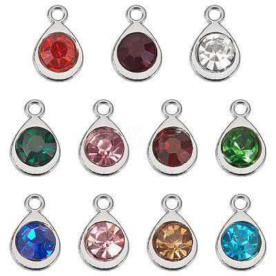 20Pcs Faceted Glass Charms RGLA-TADJ0001-01G-1
