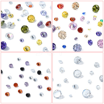 50Pcs 5 Colors Cubic Zirconia Cabochons ZIRC-YW0001-20B-1