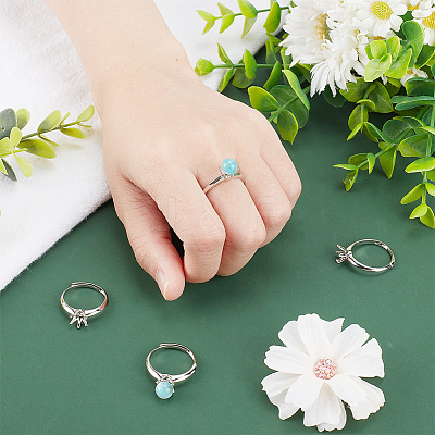 6Pcs Brass Adjustable Ring Findings KK-GO0001-42-1