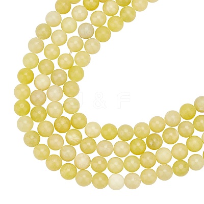 Natural Lemon Jade Round Bead Strands G-AR0002-75-1