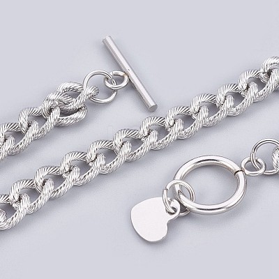 Tarnish Resistant 304 Stainless Steel Curb Chain Bracelets BJEW-P237-06P-1