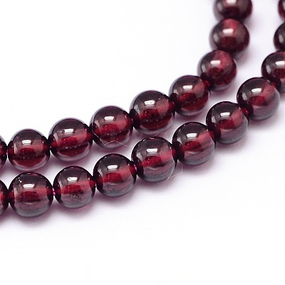 Mozambique Import Grade AA Garnet Round Beads Strands G-E300-AA-5mm-1