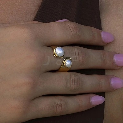 304 Stainless Steel Cuff Open Rings for Women WS3424-1-1