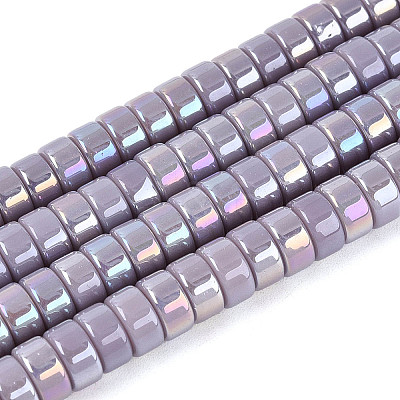 AB Color Plated Opaque Glass Beads Strands GLAA-T026-3x6mm-P15-1