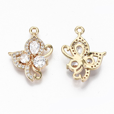 Brass Micro Pave Cubic Zirconia Pendants X-KK-S359-068-RS-1
