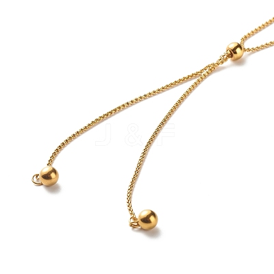 Round Beads Lariat Necklace for Girl Women NJEW-JN03709-1