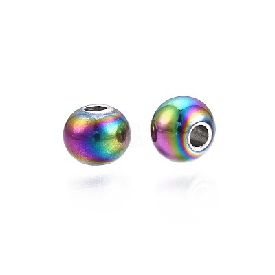 Rack Plating Rainbow Color 304 Stainless Steel Beads STAS-S119-081B-01-1