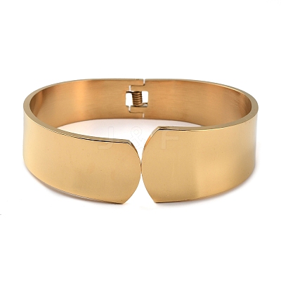 304 Stainless Steel Wide Cuff Bangles BJEW-G689-02G-1