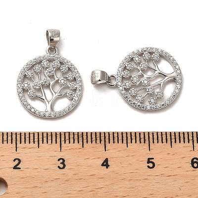 Rhodium Plated 925 Sterling Silver Pendant STER-H110-17P-1