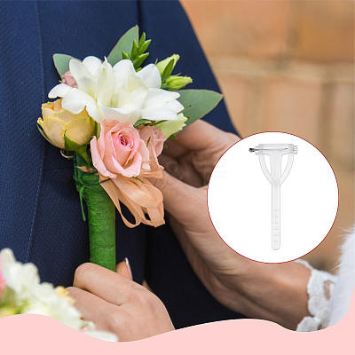300Pcs Stainless Steel Plastic Brooch Findings KY-MA0001-01-1