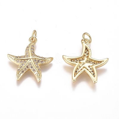 Brass Micro Pave Cubic Zirconia Pendants X-ZIRC-G168-13G-1