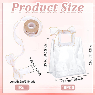 15Pcs Valentine's Day PVC Plastic Gift Bags ABAG-UN0001-09-1