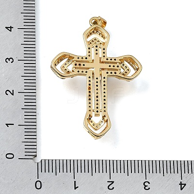 Brass Micro Pave Clear Cubic Zirconia Pendants CU-CBA9883-03A-G-1