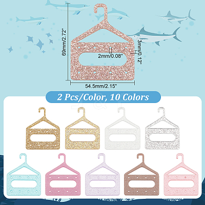 20Pcs 10 Colors 8-Hole Mini Glitter Acrylic Earring Hanger EDIS-PH0001-82-1