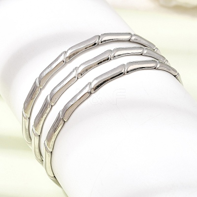 21MM 304 Stainless Steel 3-Strand Cuff Bangles for Women SA-CBAB767-27P-1