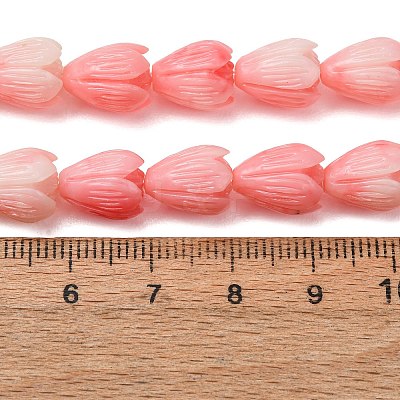 Synthetic Coral Dyed Carved Beads Strands SH-CBAE713-05A-1